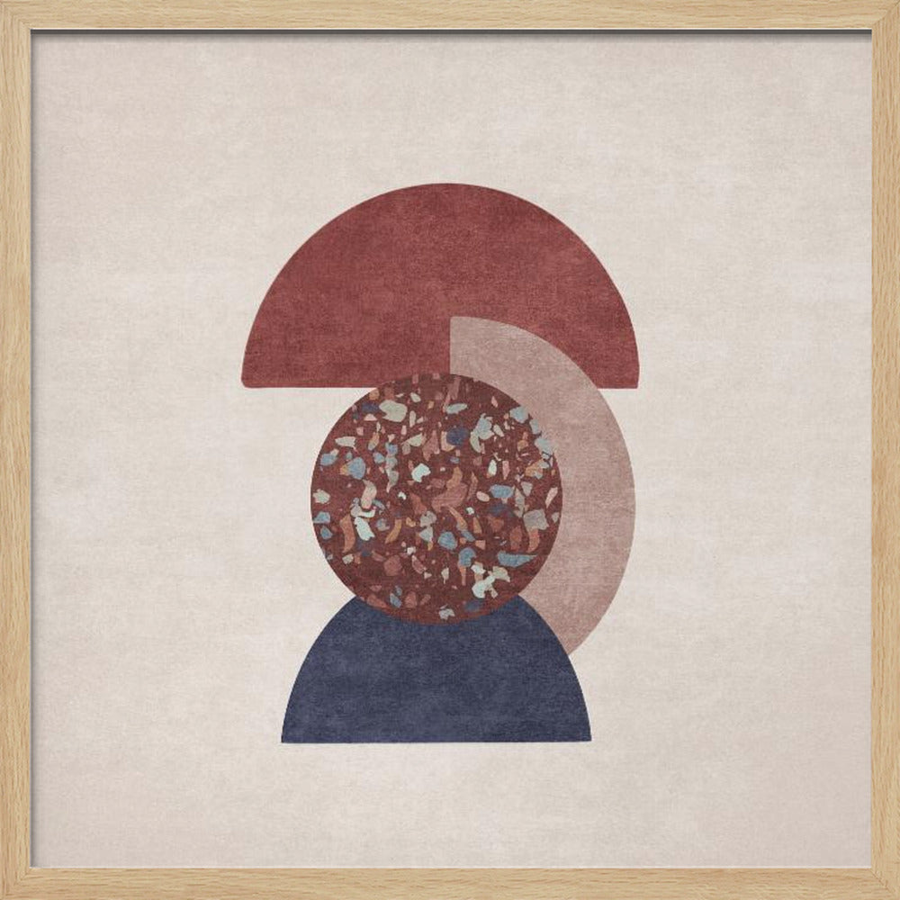 Beyaz Ve Kahverengi Saksili Terazzo Poster